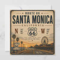 Santa Monica Route 66 Invite Card