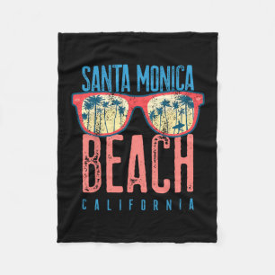 Santa Monica Shirt Beach California Family Vacatio Fleece Blanket