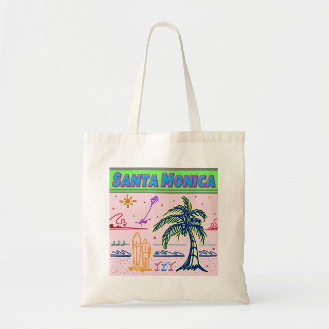 "Santa Monica" Surfer Beach Bag (Front)