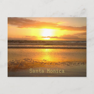 Santa Monica Travel Beach Bubbles Postcard