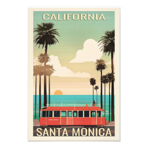 Santa Monica vintage travel poster