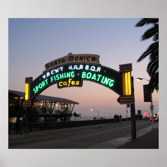 Santa Monica Yacht Harbour Poster (Front)