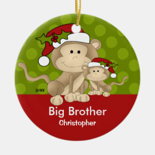 Santa Monkey Big Brother Christmas Ornament
