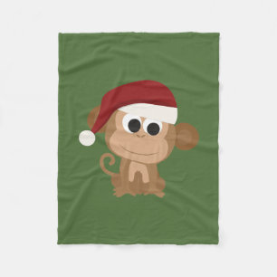 Santa Monkey Fleece Blanket