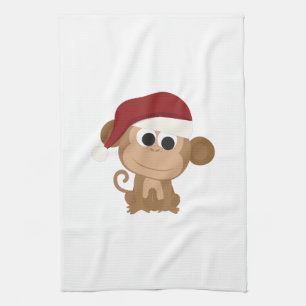 Santa Monkey Tea Towel