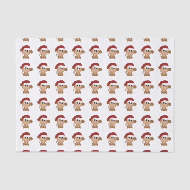 Santa Monkey Tissue Paper (Front)