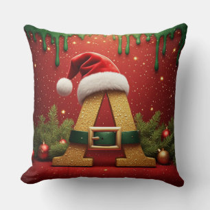 Santa Monogram A For Christmas Gifts Cushion
