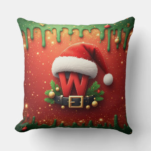 Santa Monogram W For Family Decor Cushion