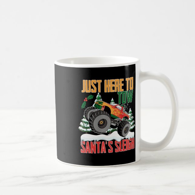 Santa Monster Truck Lover Xmas Boys Monster Truck  Coffee Mug (Right)