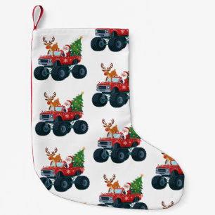 Santa Monster Truck Reindeer Christmas Tree Xmas Small Christmas Stocking