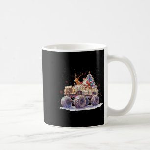 Santa Monster Truck Reindeer Xmas Pajamas Holiday Coffee Mug