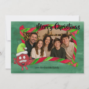 Santa Monster Whimsical Christmas Holiday Card