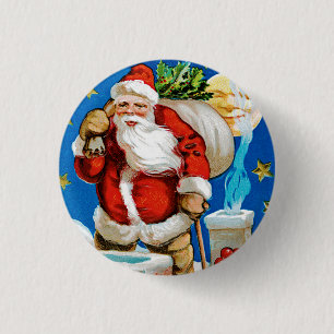Santa Moon 3 Cm Round Badge