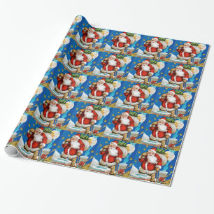 Santa Moon Wrapping Paper