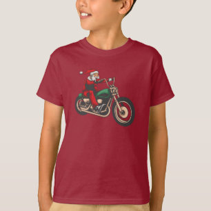 Santa Motorbike Christmas Rider Graphic T-Shirt