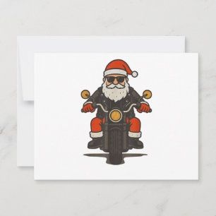 Santa Motorcycle Christmas Vintage Funny Biker