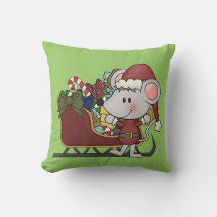 Santa Mouse With Sled Cushion