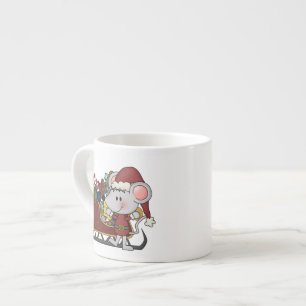 Santa Mouse With Sled Espresso Cup