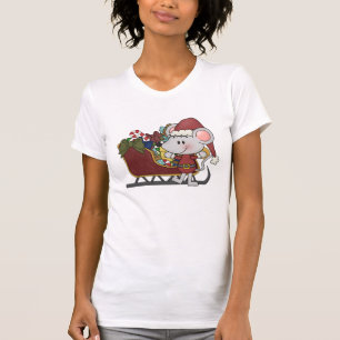 Santa Mouse With Sled T-Shirt