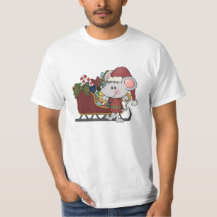 Santa Mouse With Sled T-Shirt