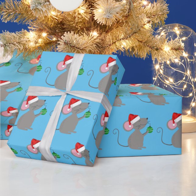 Santa Mouse Wrapping Paper (Holidays)