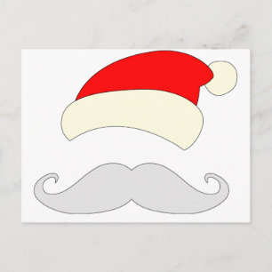 Santa Moustache Holiday Postcard