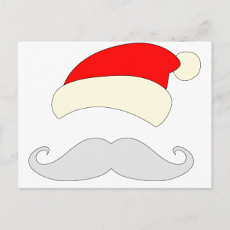 Santa Moustache Holiday Postcard