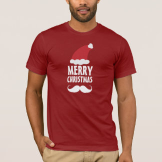 Santa Moustache Merry Christmas Shirt