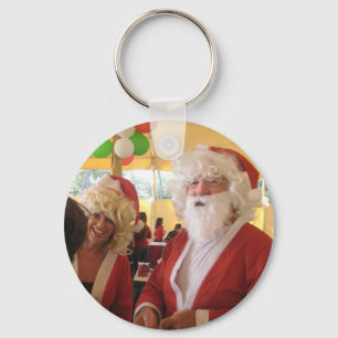 Santa & Mrs. Claus Christmas Celebration – Festive Key Ring