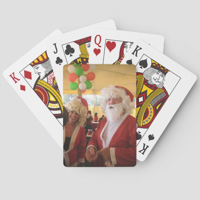 Santa & Mrs. Claus Christmas Celebration – Festive Playing Cards (Back)