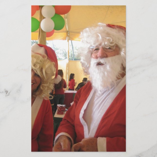 Santa & Mrs. Claus Christmas Celebration – Festive Stationery (Front)