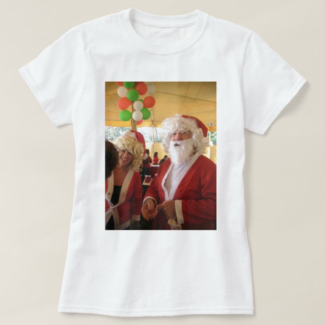 Santa & Mrs. Claus Christmas Celebration – Festive T-Shirt (Design Front)