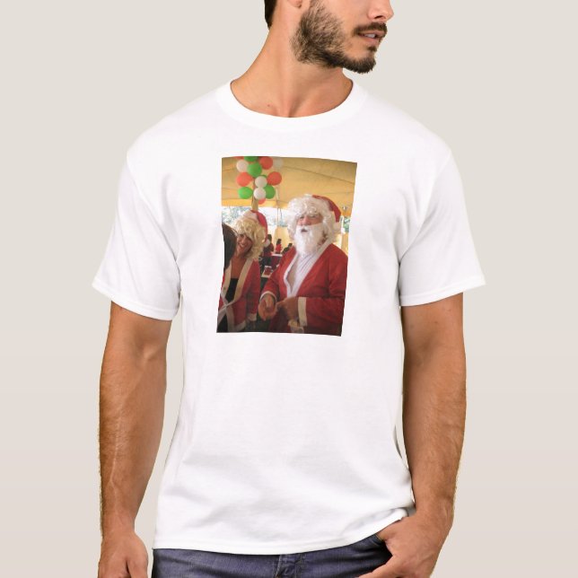 Santa & Mrs. Claus Christmas Celebration – Festive T-Shirt (Front)