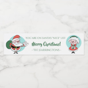 Santa & Mrs. Claus custom text Christmas labels