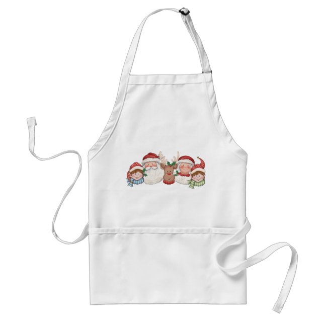 Santa & Mrs. Claus - Elf - Reindeer Standard Apron (Front)