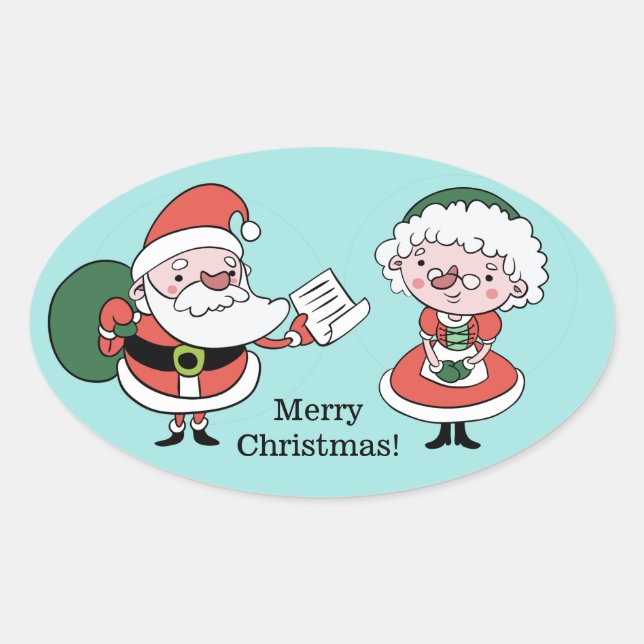Santa & Mrs. Claus stickers (Front)
