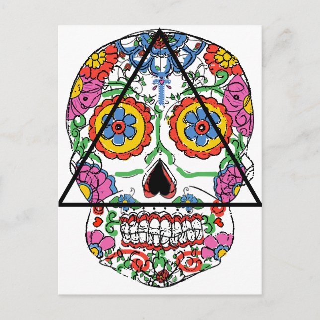 Santa Muerte in a triangle Holiday Postcard (Front)