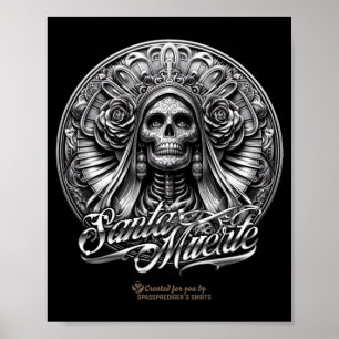 Santa muerte metal style lettering performance poster