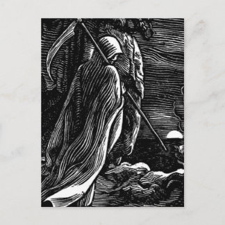 Santa Muerte (Mexican Grim Reaper) circa 1939 Holiday Postcard