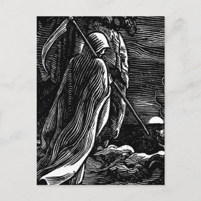 Santa Muerte (Mexican Grim Reaper) circa 1939 Holiday Postcard (Front)