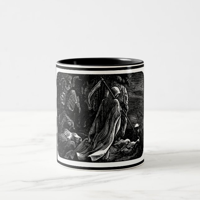 Santa Muerte (Mexican Grim Reaper) circa 1939 Two-Tone Coffee Mug (Center)