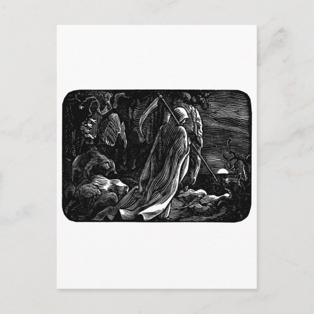 Santa Muerte (Mexican Grim Reaper) Holiday Postcard (Front)