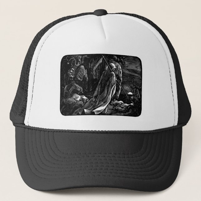 Santa Muerte (Mexican Grim Reaper) Trucker Hat (Front)