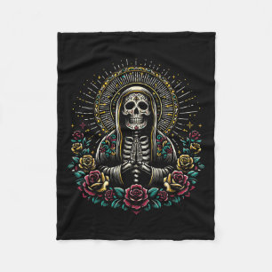 Santa Muerte Perdoname Fleece Blanket