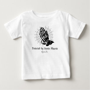 Santa Muerte Protection Custom Name Baby T-Shirt