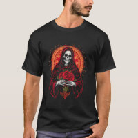 Santa Muerte Roses Sugar Skull Mexican Folklore Ta