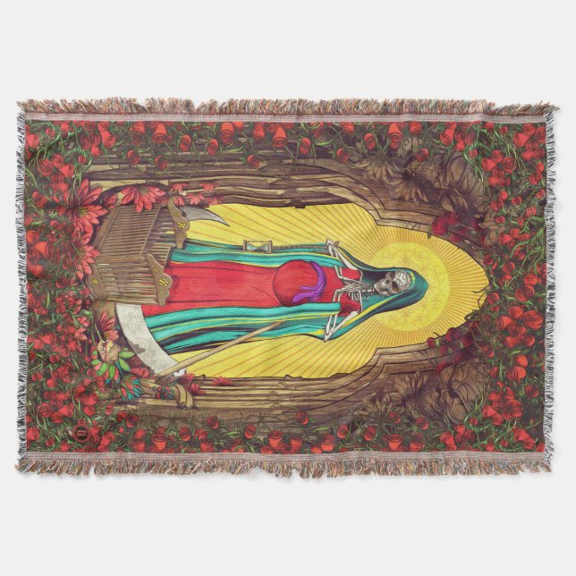 Santa Muerte Tarot - Holy Death Throw Blanket (Front)