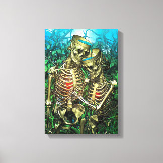 Santa Muerte Tarot - Two of Cups Canvas Print