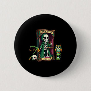 Santa Muerte With Green Cloak Help With Legal 6 Cm Round Badge