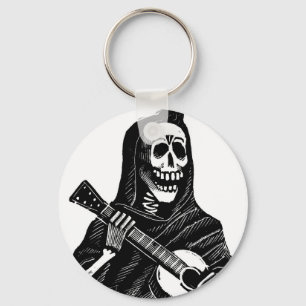 Santa Muerte with Guitar circa early 1900s Key Ring